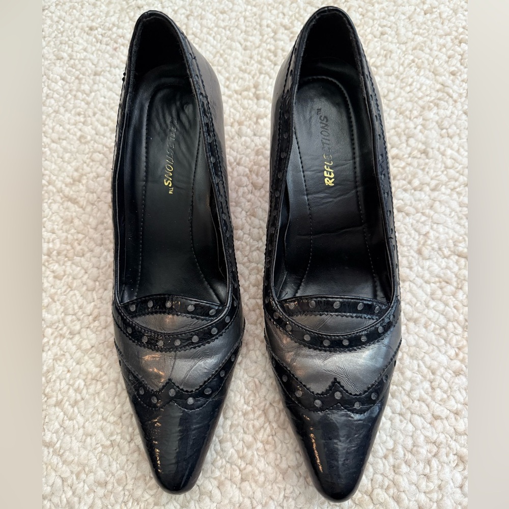 Reflections Tuxedo Heeled Pump Black/Silver 9W